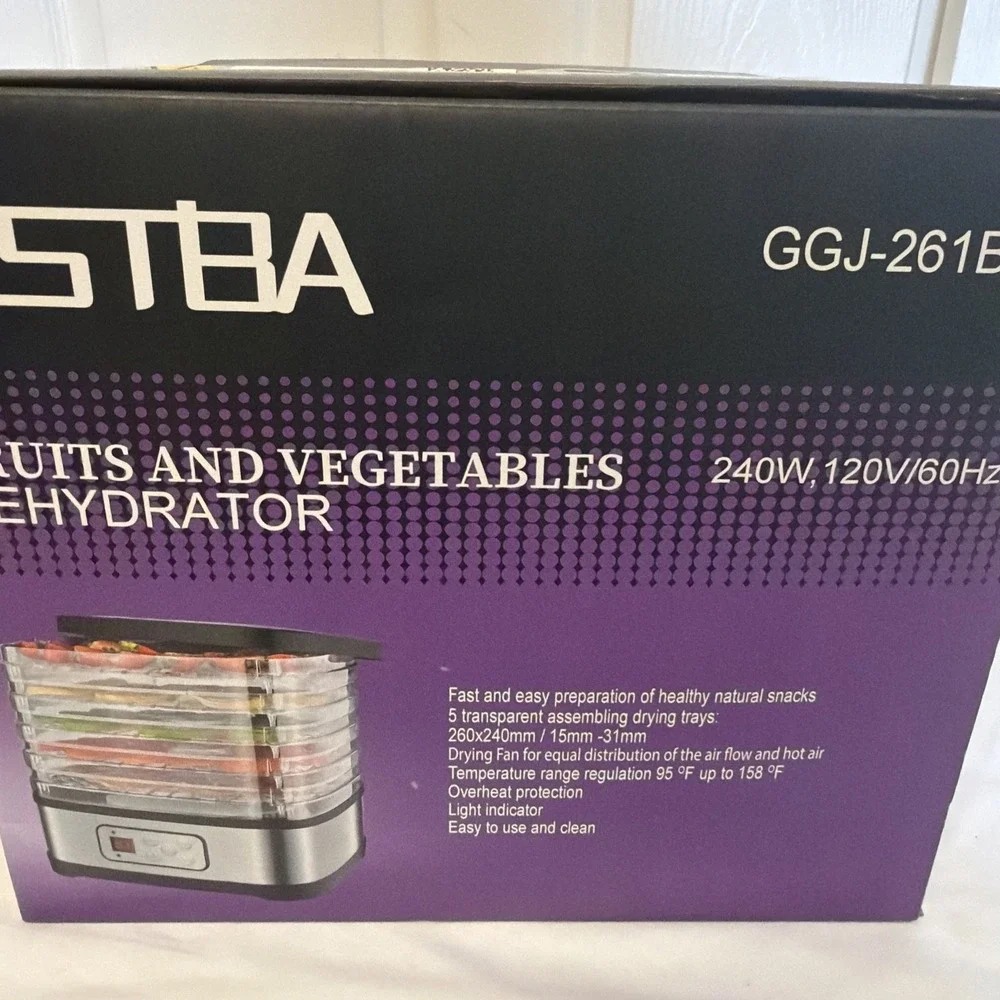 NEW OSTBA 5-Tray Food Dehydrator, 240W, LED Display, 72H Timer, Adjustable Temp